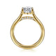 Villa Yellow Gold Half Bezel Oval Diamond Engagement Ring Setting