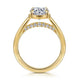 Geo Yellow Gold Round Diamond Engagement Ring Setting