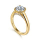 Geo Yellow Gold Round Diamond Engagement Ring Setting