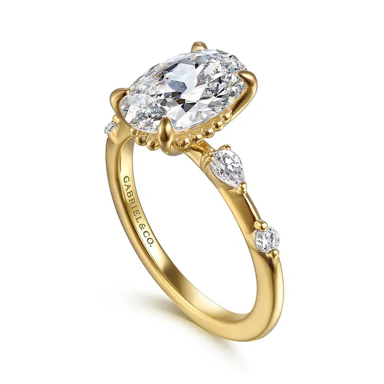 Carinna Yellow Gold Oval Diamond Engagement Ring Setting