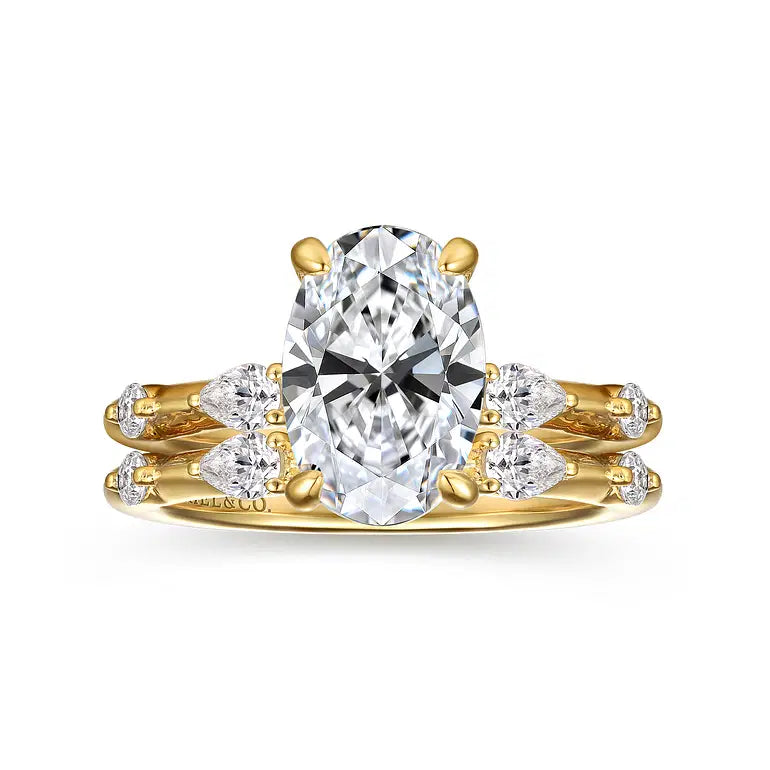 Carinna Yellow Gold Oval Diamond Engagement Ring Setting