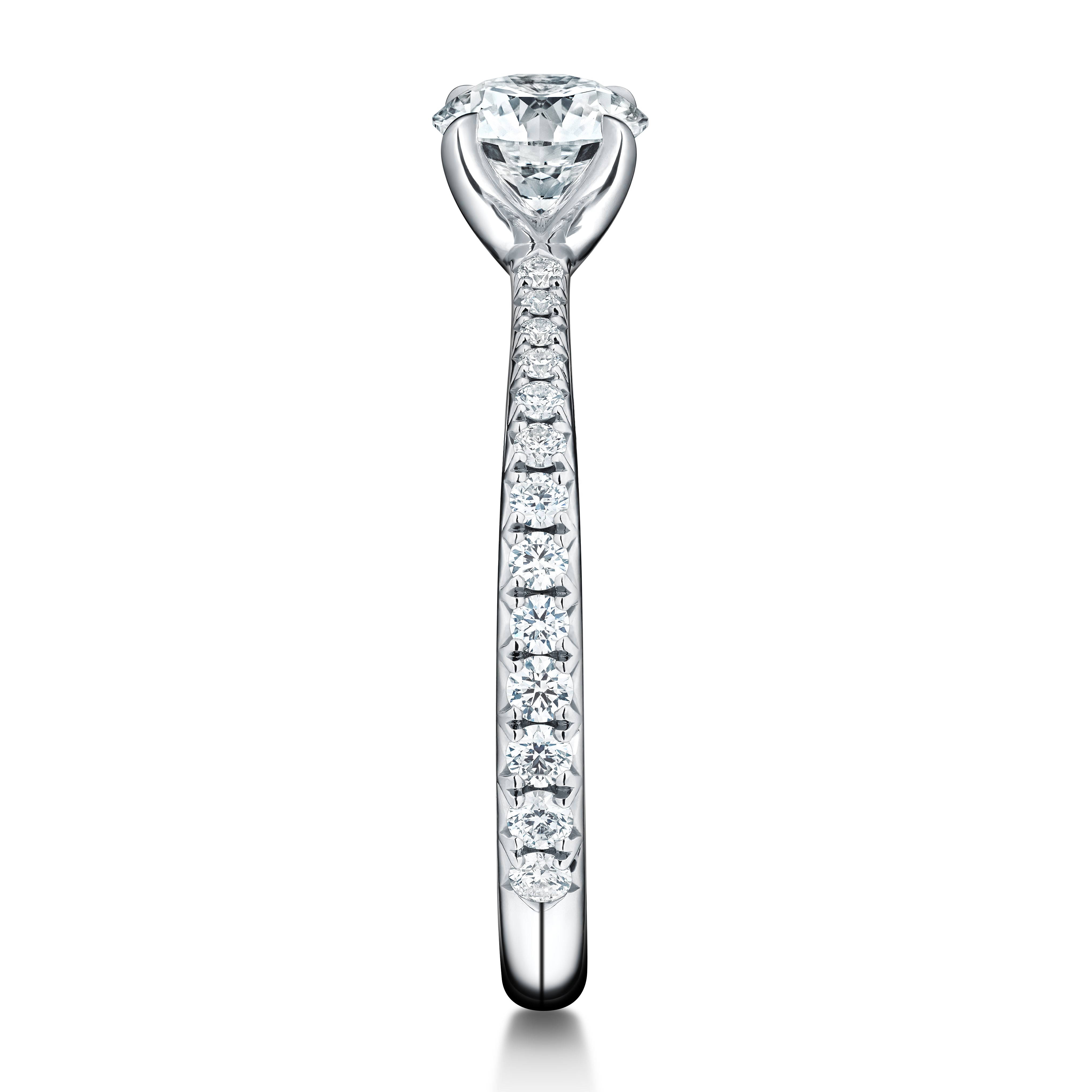 Hearts On Fire Vela Solitaire Engagement Ring with Diamond Band