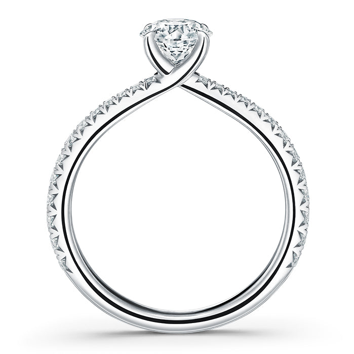 Vela Solitaire Engagement Ring with Diamond Band