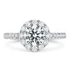 Hearts On Fire Vela Halo Engagement Ring with Diamond Band