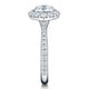 Hearts On Fire Vela Halo Engagement Ring with Diamond Band