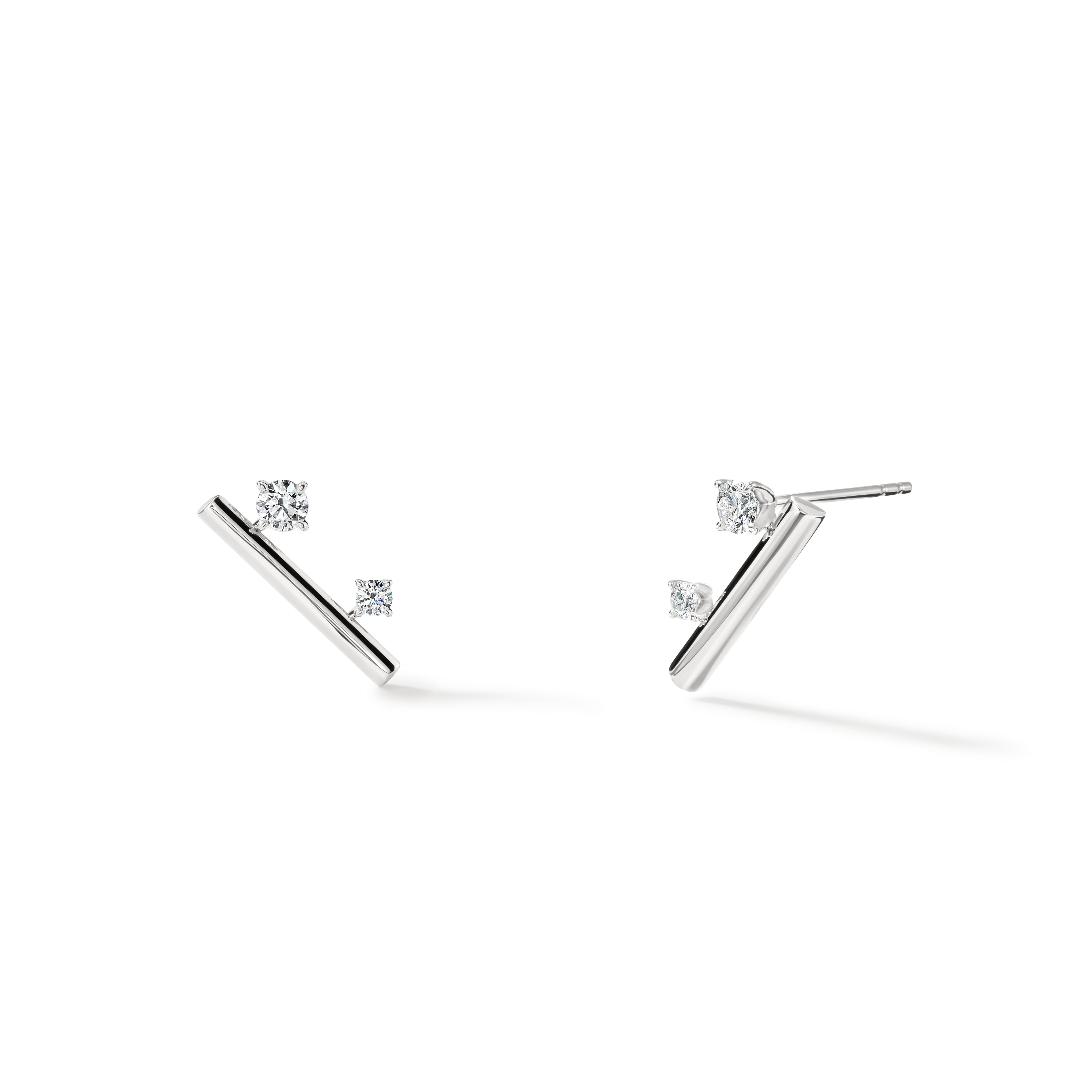 Hearts On Fire Barre Floating Diamond Climber Earrings