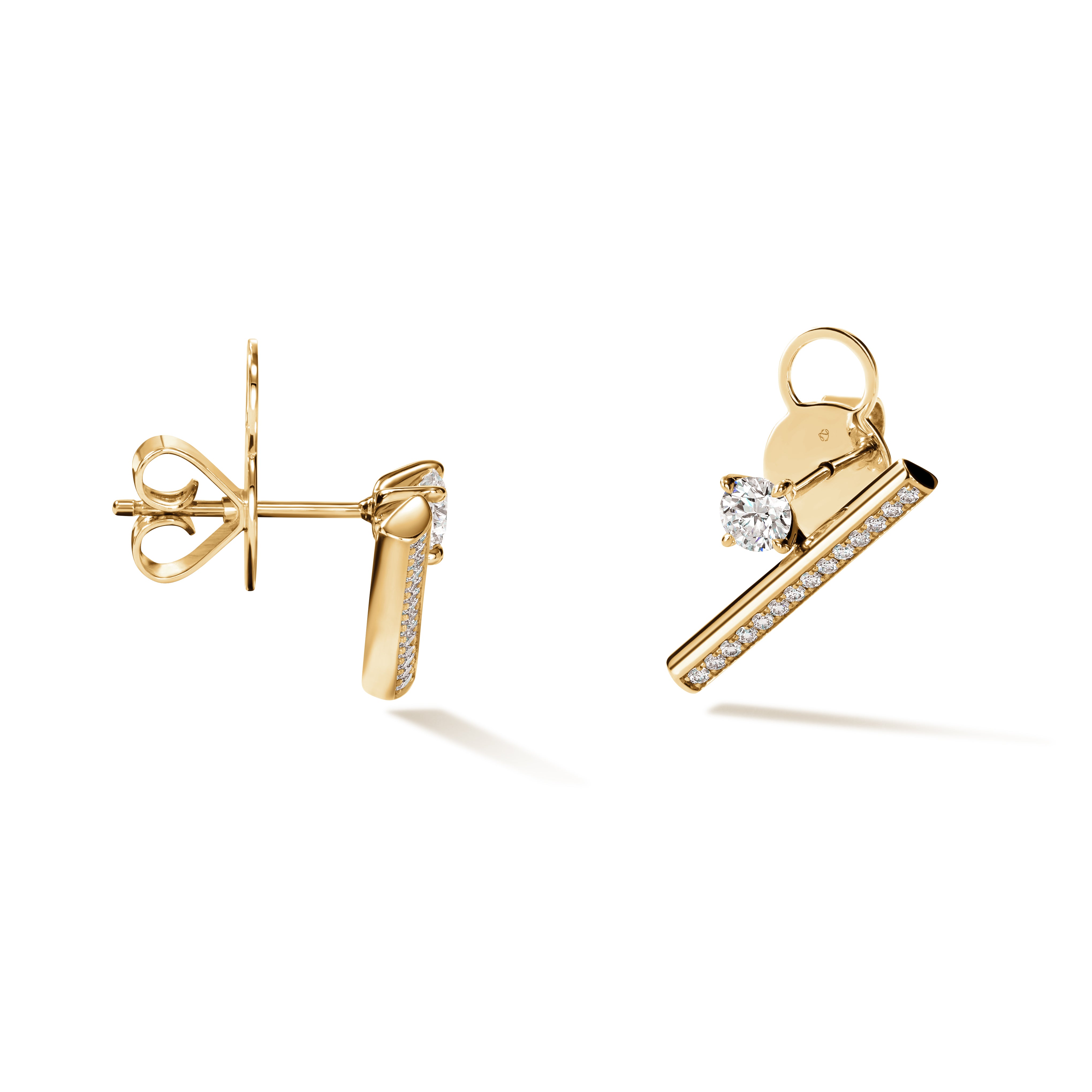 Hearts On Fire Barre Floating Single Diamond Pave Climber Earrings, 0.83 ctw