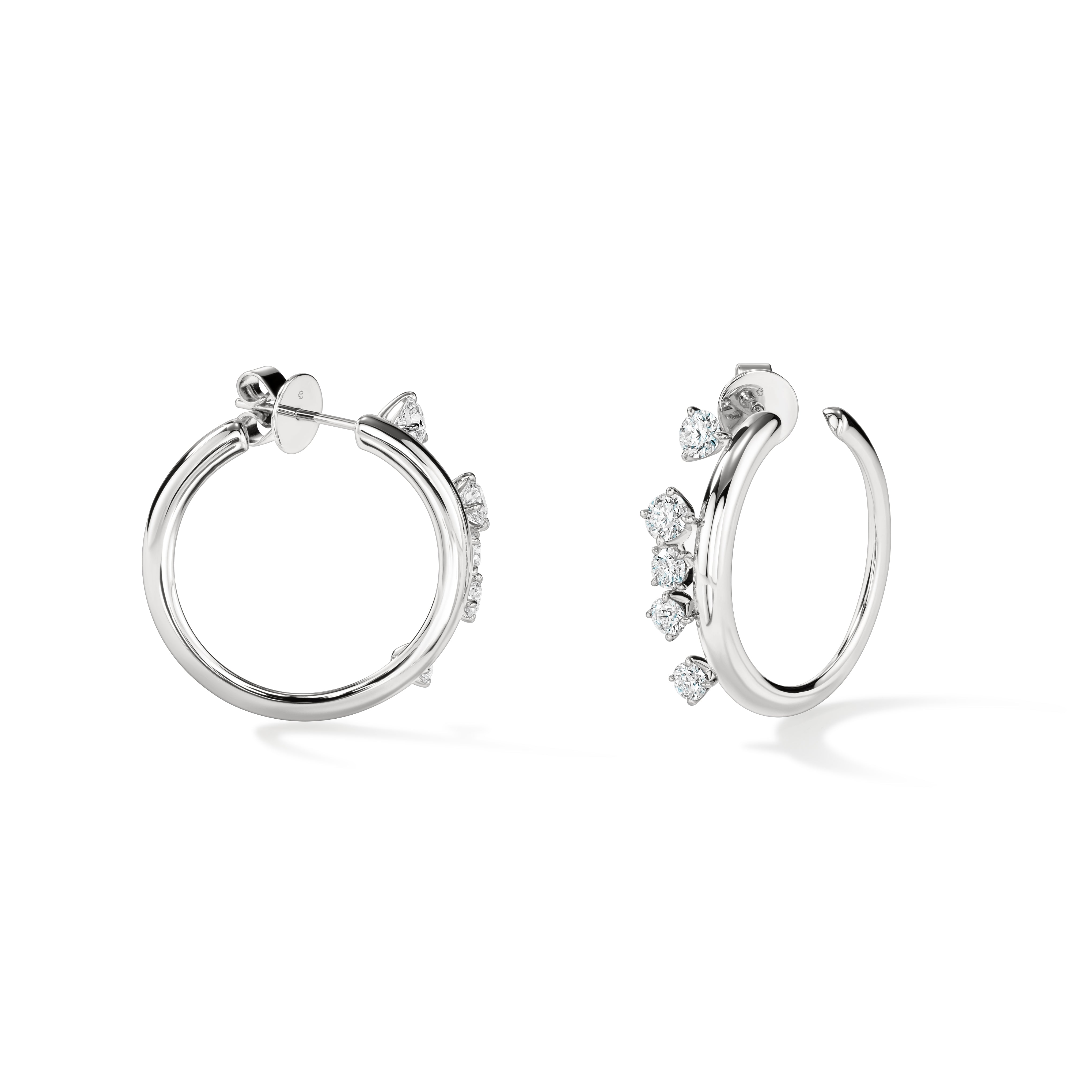 Hearts On Fire Barre Floating Diamond Small Hoops, 1.43 ctw