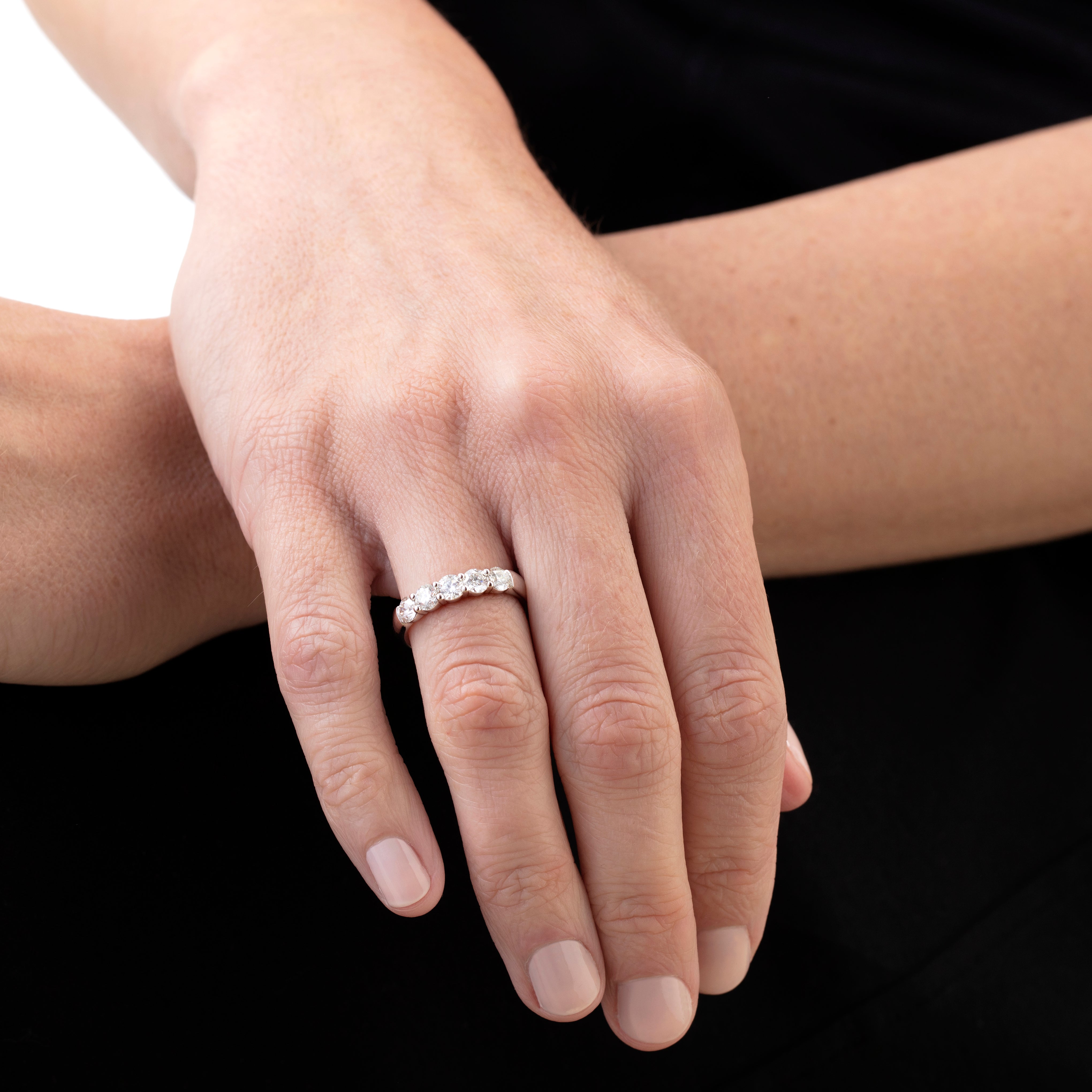 Hearts On Fire Signature 5-Stone Band on model