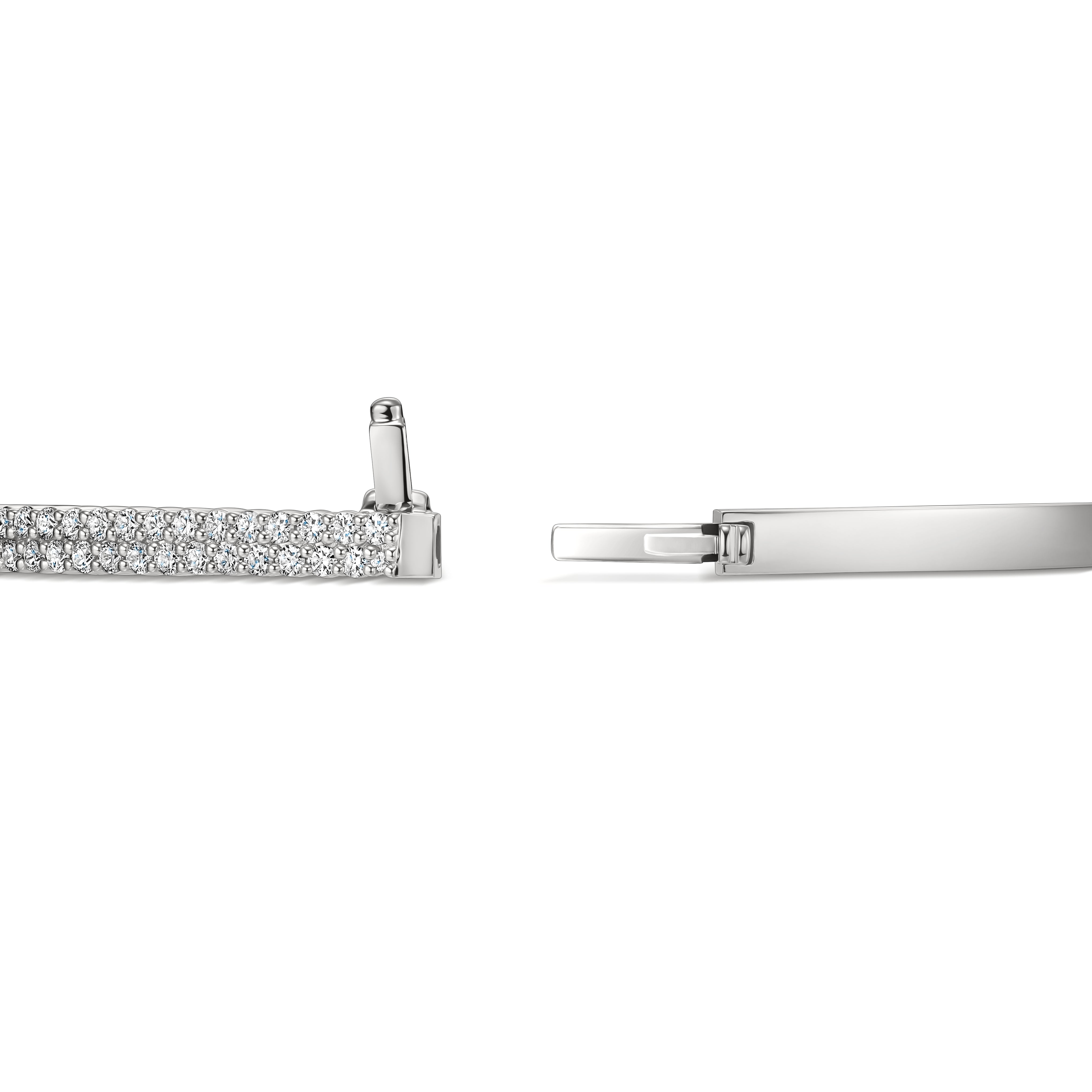 Hearts On Fire Two-Row Diamond Bangle, detail view