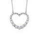 Whimsical Graduated Diamond Heart Pendant Necklace