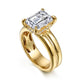 Robin Yellow Gold Emerald Cut Diamond Engagement Ring Setting