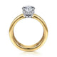Cova White-Yellow Gold Oval Diamond Engagement Ring Setting