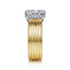 Cova White-Yellow Gold Oval Diamond Engagement Ring Setting