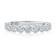 White Gold Modern Single Shared Halfway Round Diamond Wedding Band
