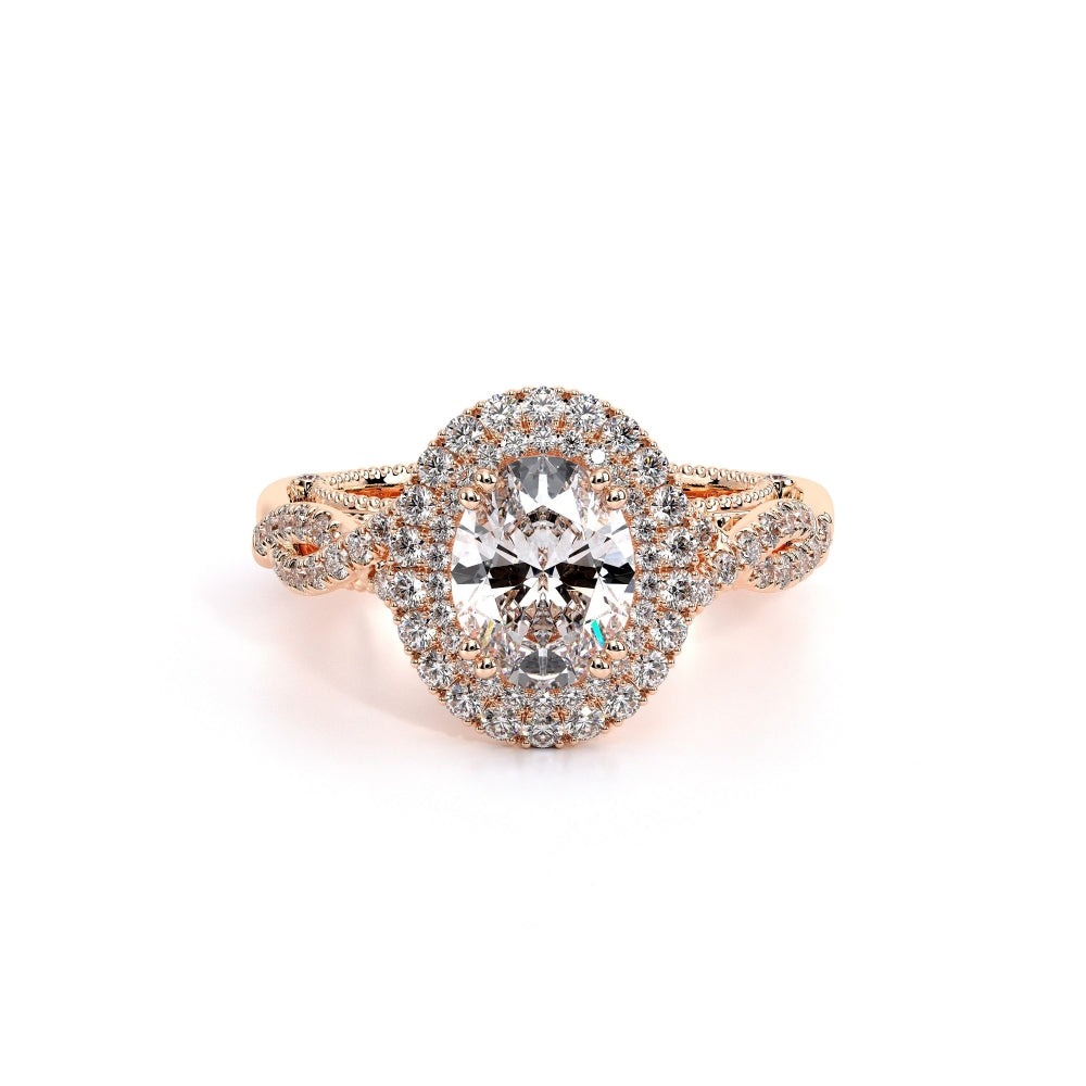 Venetian Oval Double Halo Engagement Ring Setting