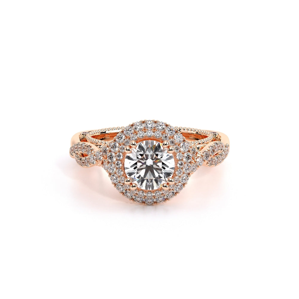 Venetian Round Double Halo Engagement Ring Setting