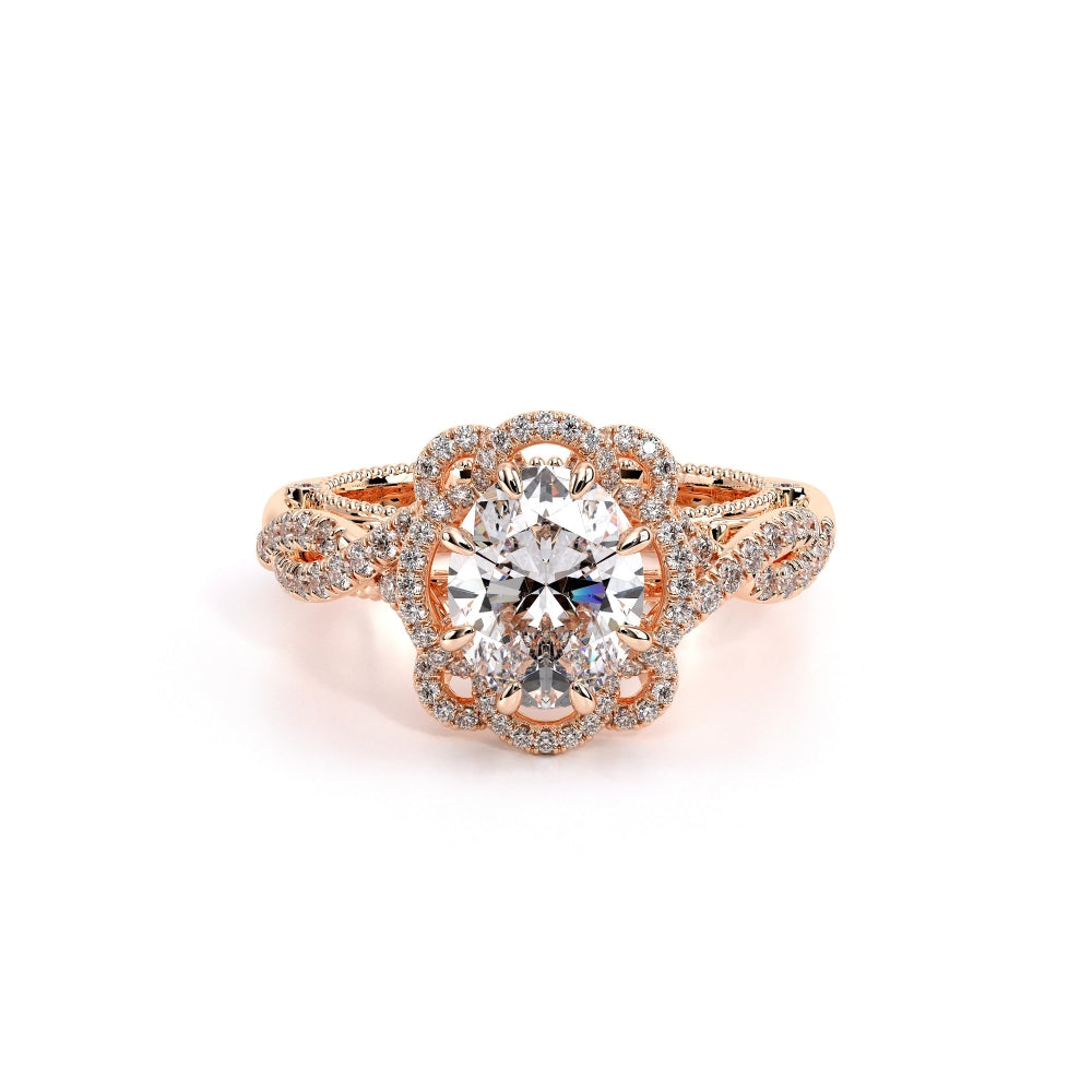 Venetian Floret Halo Oval Engagement Ring Setting