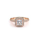 Venetian Princess Cut Double Halo Engagement Ring Setting