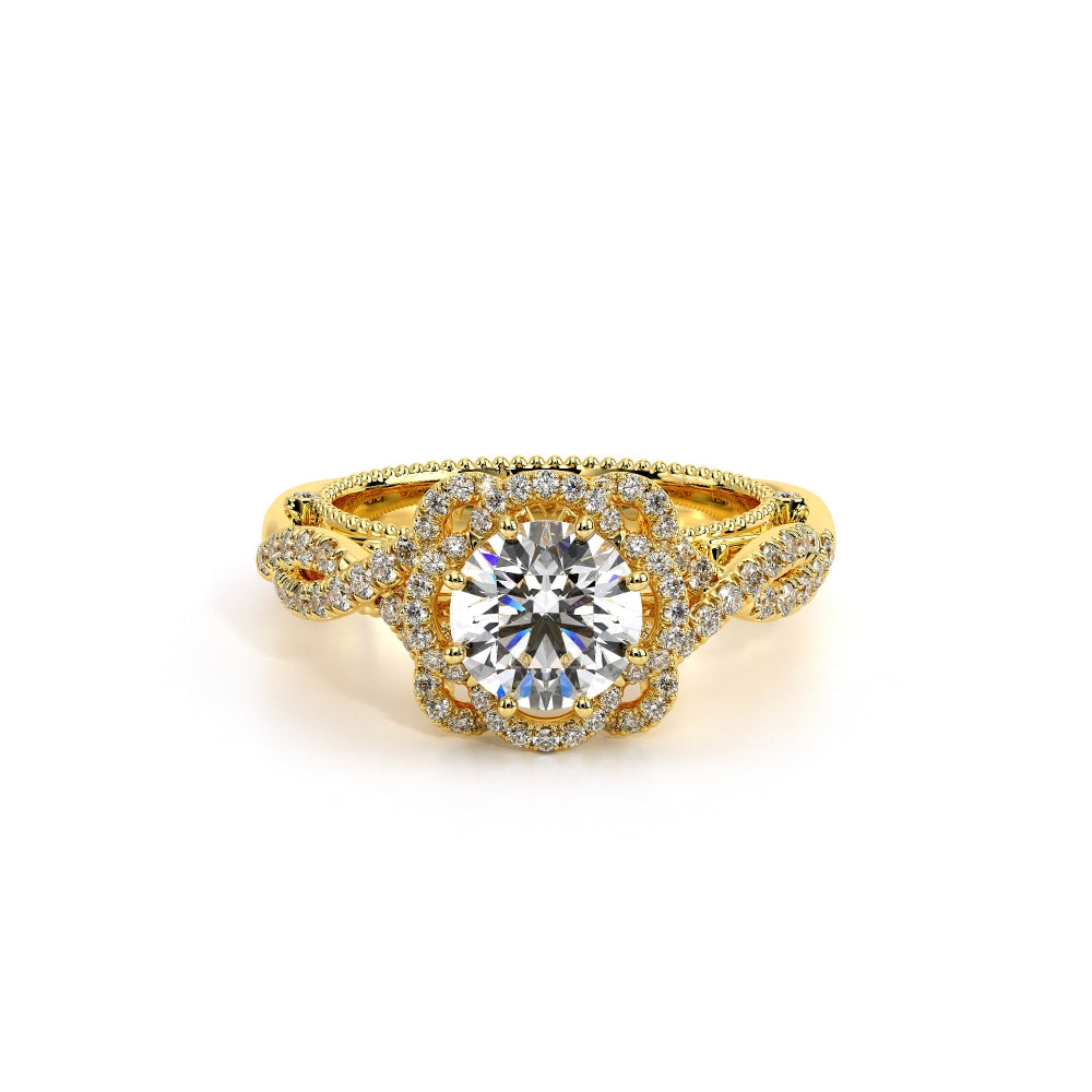 Venetian Floret Halo Round Engagement Ring Setting